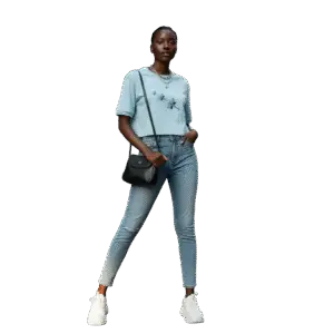 Sea Blue Crop Fit Top