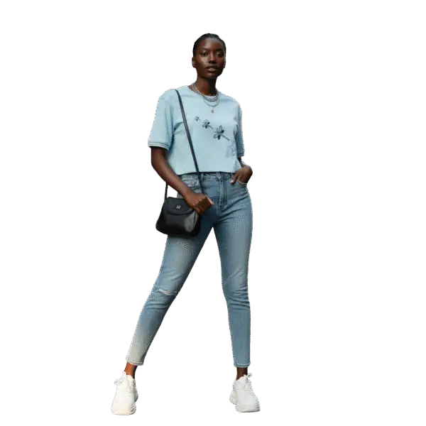 Sea Blue Crop Fit Top