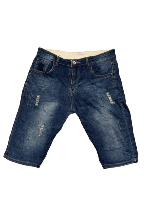 Distress Denim Blue Jeans Shorts