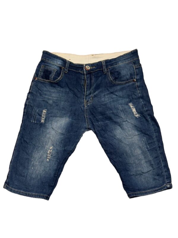 Distress Denim Blue Jeans Shorts