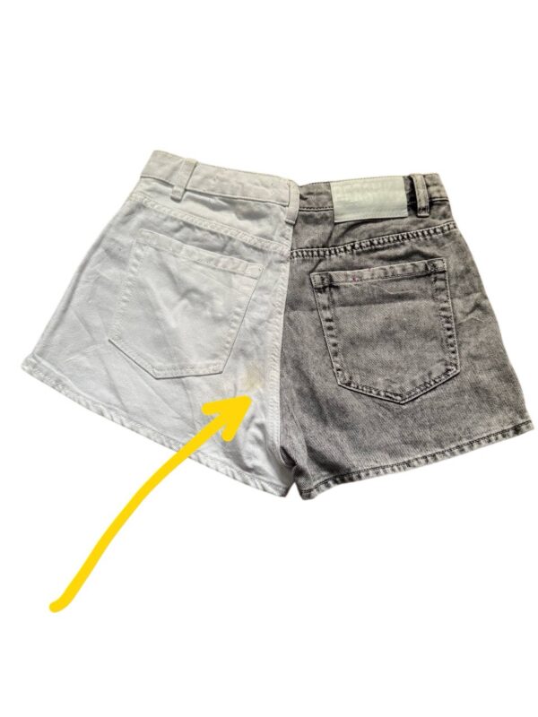 Two Tone Dark Wash & White Women Denim Shorts
