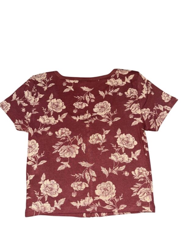Burgundy woman floral Croptop