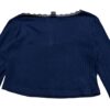 img_6381 womens Crop tops Lace Trim Bow Front Rib-knit Long Sleeve Top (Color : Navy Blue, Size : 8,9,10)
