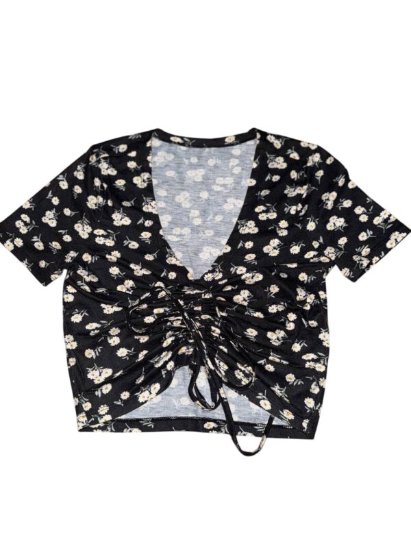 Black Floral Crop Top