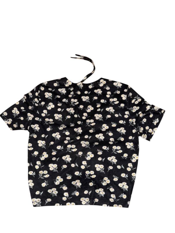 Black Floral Crop Top