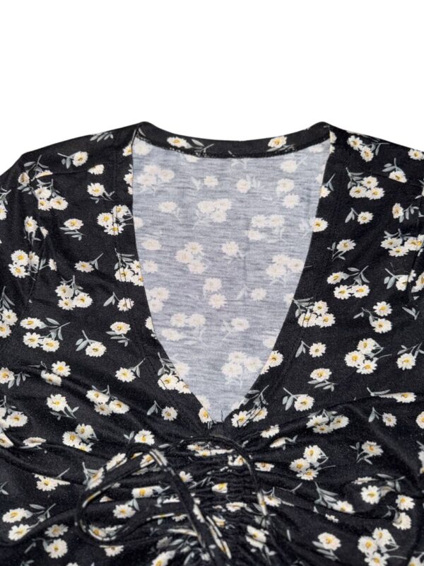 Black Floral Crop Top