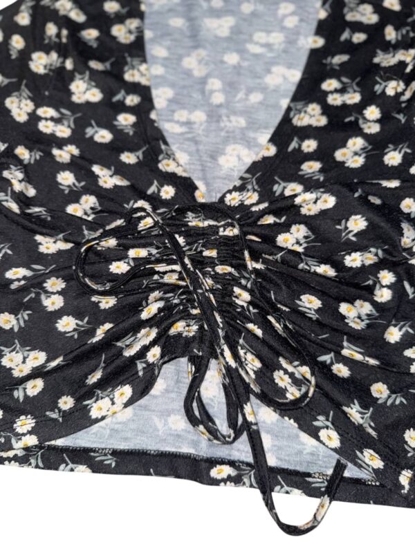 Black Floral Crop Top