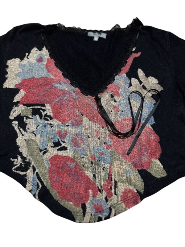 Womens Cropped Embroidered Design Top