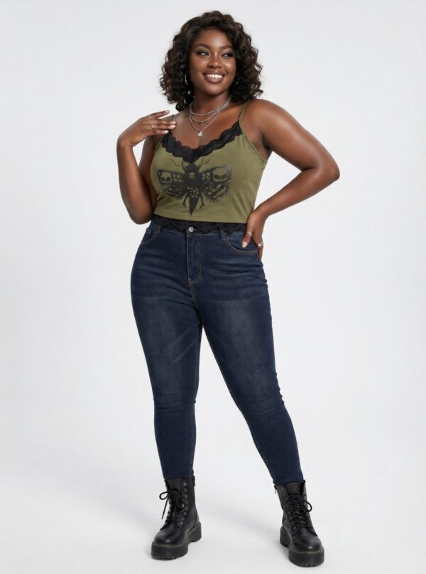 Women crop Y2k Green sleeveless Top