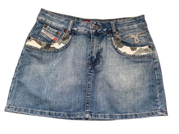 Women Denim Jeans X Camo Pocket Mini skirt