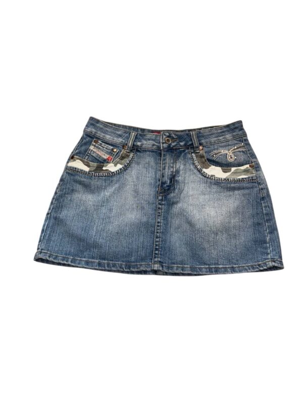 Women Denim Jeans X Camo Pocket Mini skirt
