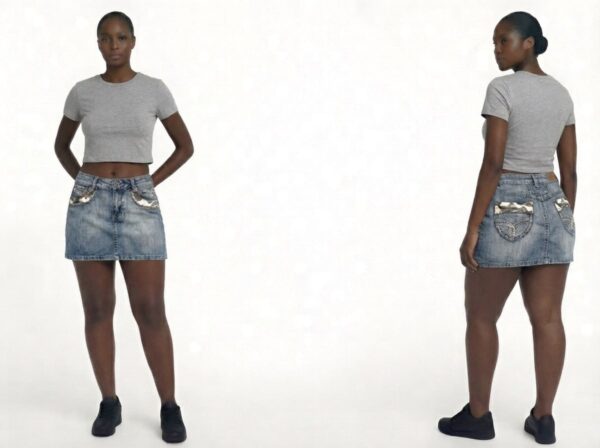 Women Denim Jeans X Camo Pocket Mini skirt