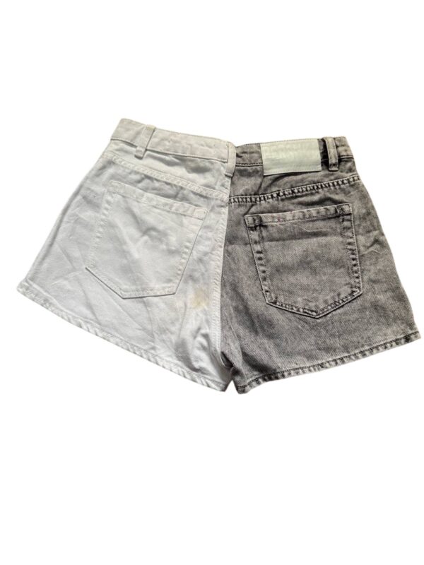 Two Tone Dark Wash & White Women Denim Shorts